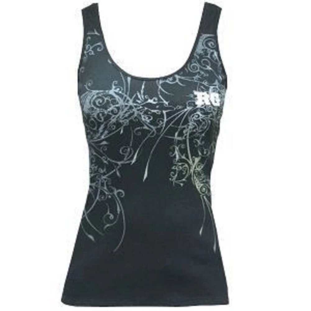 Realtree Ladies Script Black Stretchy Tank Top
